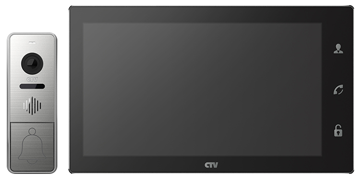 CTV-DP4102AHD B (Black/Silver) Комплект цветного видеодомофона, в составе: панель CTV-D4000AHD S, монитор CTV-M4102AHD B