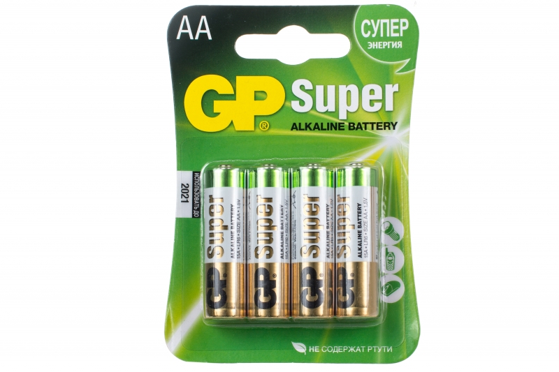 Батарея GP Super Alkaline 15A LR6 AA (4шт/уп)