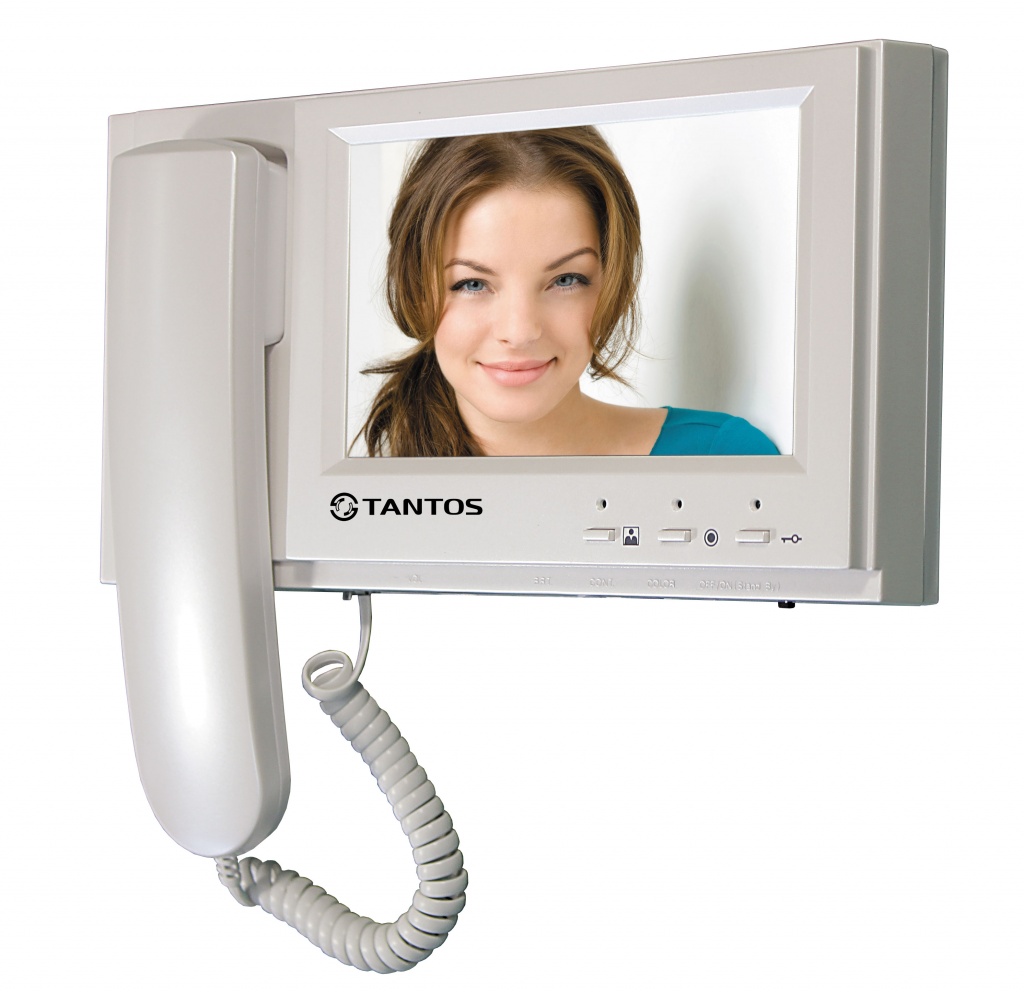 Tantos Loki+ XL (White) Монитор цветного видеодомофона, TFT LCD 7", touch screen дисплей + механические кнопки, с трубкой, 1 вх. подъездного домофона, 3 вх. для вызывных панелей, SD карта до 32 ГБ, 220В, адаптирован для работы с цифровым домофоном. 285х14