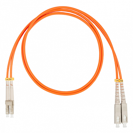 Шнур оптический коммутационный (патч-корд), LC-SC, дуплекс (duplex) OM2, нг(А)-HF, оранжевый, 20 м