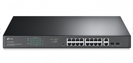 TP-Link TL-SG1218MPE Коммутатор Easy Smart с 18 гигабитными портами RJ45 (16 портов PoE+) и 2 комбинированными гигабитными портами RJ45/SFP