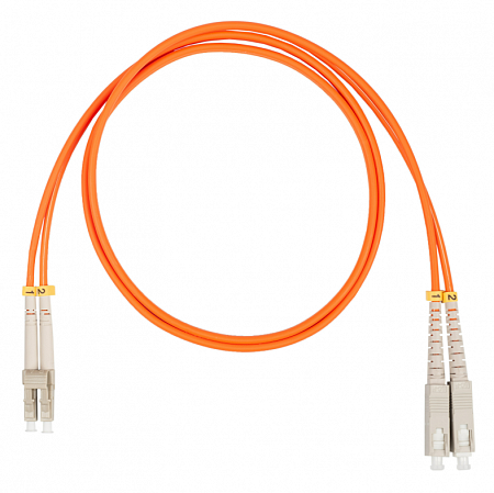 Шнур оптический коммутационный (патч-корд), LC-SC, дуплекс (duplex) OM2, нг(А)-HF, оранжевый, 3,0 м